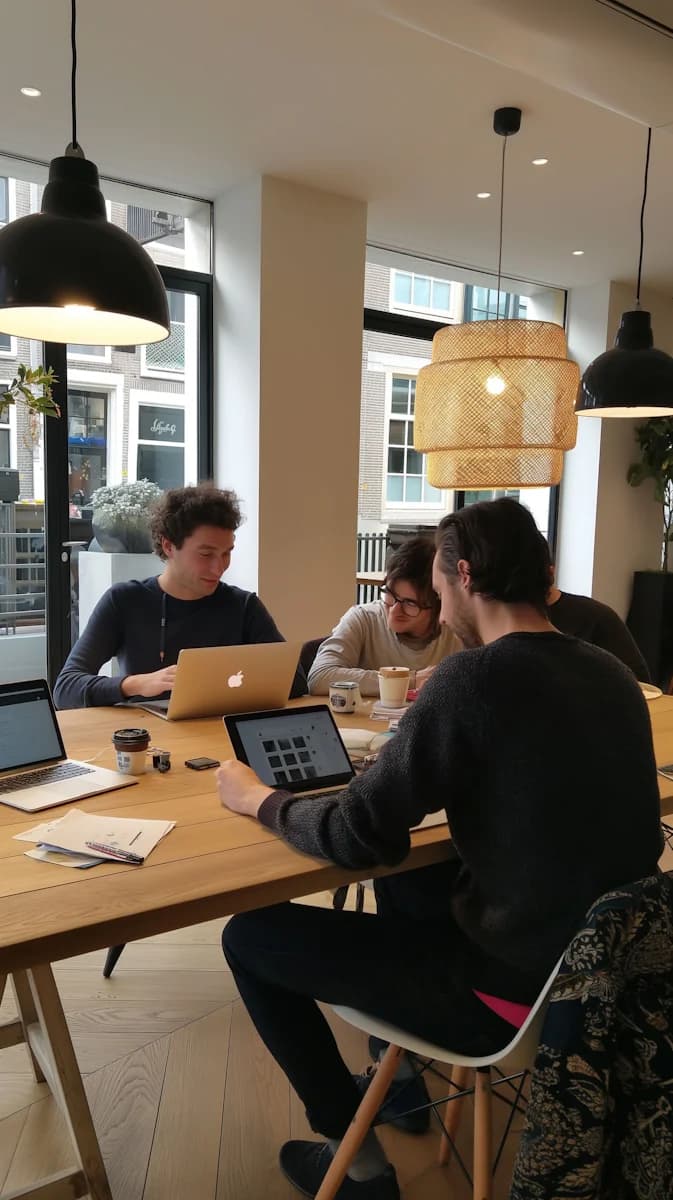 Team collaboration in modern office