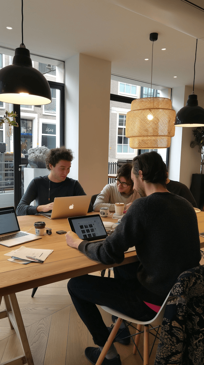 Team collaboration in modern office
